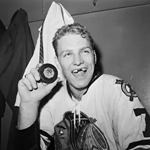 Teeth Prints: Bobby Hull Smiling with Puck