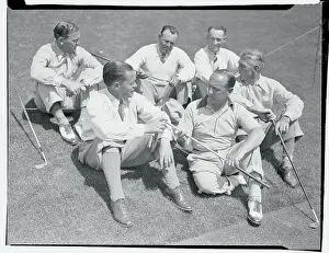 Bobby Jones Waiting on the Grass with Colleagues