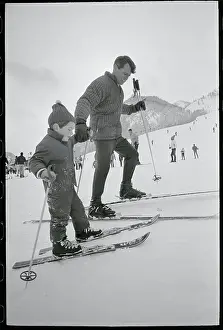 Bobby Kennedy Skiing with John Kennedy Jr