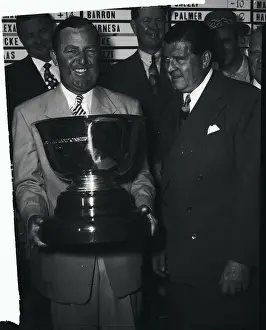 Paul Prints: Bobby Locke Holding Trophy