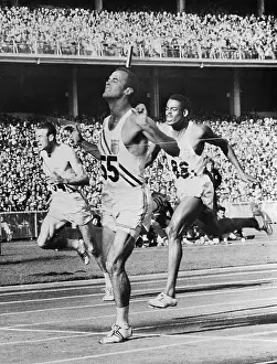 Jogger Prints: Bobby Morrow Winning 200 Meter Dash