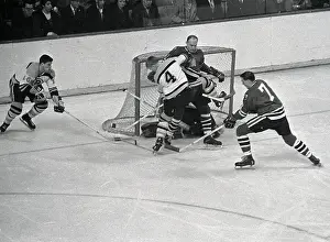 Bobby Orr Struggling With Goalie in Game