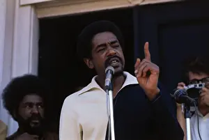 Stress Prints: Bobby Seale Speaking at Microphone