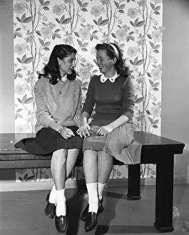 Adolescence Prints: Two Bobby Soxers From 40'S