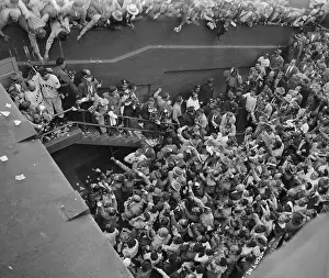 Bobby Thompson and Leo Durocher Being Mobbed by the Fans