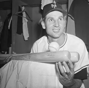 Balancing Prints: Bobby Thomson Balancing Ball On Bats
