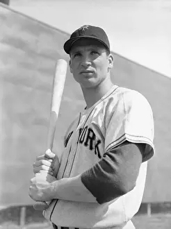 Phoenix Prints: Bobby THomson Posing with Baseball Bat