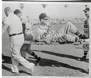 Bobby Thomson Being Removed by Stretcher