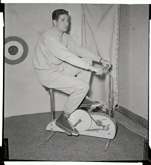 Bobby Thomson Riding Exercise Bicycle