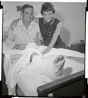 Bobby Thomson with Wife in Hospital Room