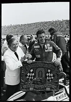 Bobby Unser with California 500 Award