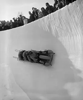 Bobsled Prints: Bobsled Race in St Moritz