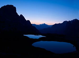 Images Dated 16th July 2012: Boedenseen lakes at dawn, Dolomiti di Sesto National Park, Sexten Dolomites, Dolomites