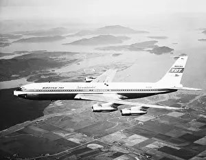 A Boeing 707 Airplane in Flight