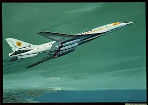 Boeing 733 Supersonic Airliner in Flight