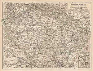 Czech Republic Gallery: Bohemia, Moravia, Austria and Silesia, lithograph, published in 1874