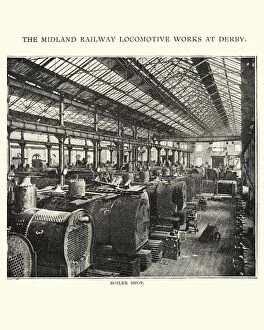 Images Dated 24th January 2017: Boiler shop Midland railway locomotive works at Derby, 1892