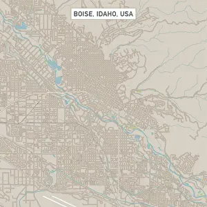 Idaho Prints: Boise Idaho US City Street Map