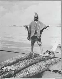 Bolivian Fisherman Holding Fish