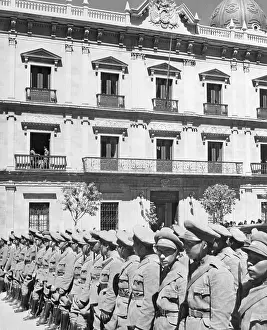 Bolivian Soldiers March by Presidential Palace 1943