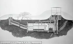 Shelter Prints: Bomb Shelter Design-Cross Section Illustration