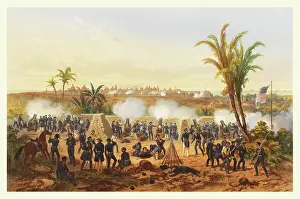 Mexican American Prints: Bombardment of Vera Cruz