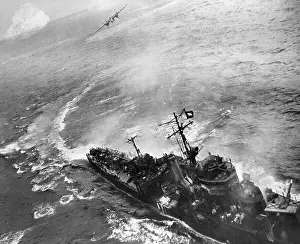Bombed Japanese Frigate at Sea