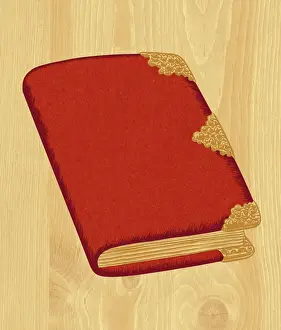 Wood Grain Prints: Book With a Red Cover