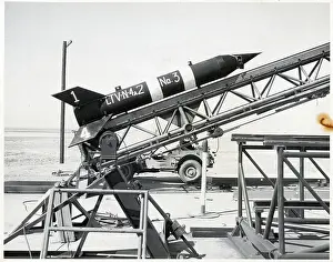 Missile Prints: Booster Rocket on Launching Ramp