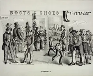 Shop Prints: boots & shoes, one price cash shoe store