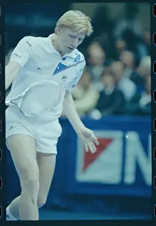 Boris Becker Hitting His Backhand
