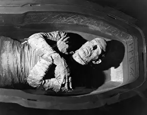 Boris Karloff in Coffin in The Mummy