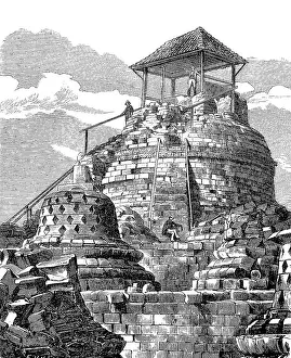 Buddhistic Prints: The top of Borobudur or Barabudur