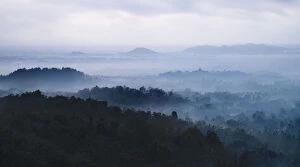 Images Dated 7th September 2013: Borobudur Temple in a Misty Morning