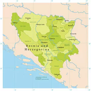 Images Dated 16th May 2018: Bosnia Herzegovina Vector Map