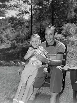 Boston Braves Pitcher Vern Bickford with Son