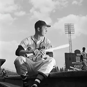 Dugout Prints: Boston Braves Rookie Ed Mathews Waiting to Bat