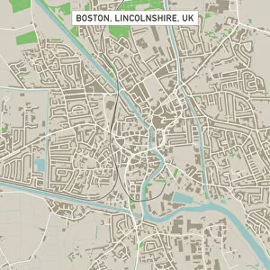 Aerial View Collection: Boston Lincolnshire UK City Street Map