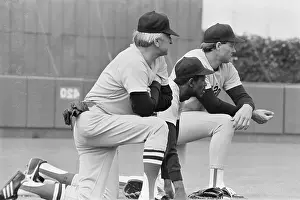 Boston Red Sox Teammates Exercising at Training Camp