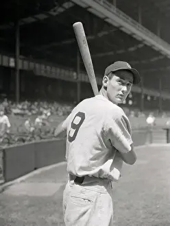 Ted Williams Prints: Boston Redsox Outfielder Ted Williams Holding Bat