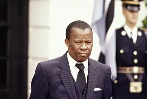 Botswana President Quett Masire While Visiting Ronald Reagan