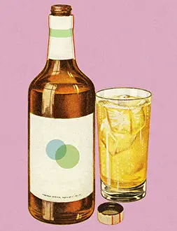 After Work Prints: Bottle of Liquor and Drink