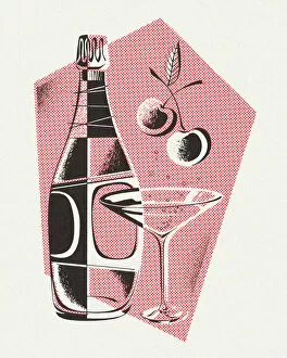 Ilustration Collection: Bottle and Martini Glass