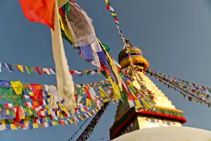 Gompa Prints: Bouddha monument with prayer flags