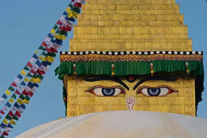Images Dated 23rd November 2016: Boudhanath Stupa after reconstruction in 2016