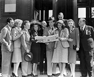 Prints of A group of film stars leave for Ensenada, in Baja California, to entertain Mexico's troops, circa 1942 Timeless Comedy Icons: Classic Moments from the Legendary Duo: Bound For Ensenada