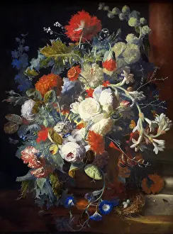 Prints of Bouquet of Flowers at a Column. Found in the Collection of Art History Museum, Vienne. (Photo by Fine Art Images/Heritage Images/Getty Images) Quiet Beauty: Moments of Stillness Captured in Art: Bouquet Of Flowers At A Column