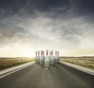 Conformity Prints: bowling strike on the road
