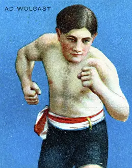 Boxer Ad Wolgast, Hassan Cigarettes, collectible tobacco card, 1910