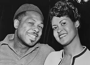 Boxer Archie Moore with Model Joan Hardy